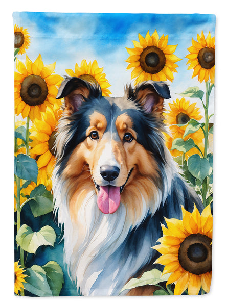 Buy this Collie in Sunflowers Garden Flag