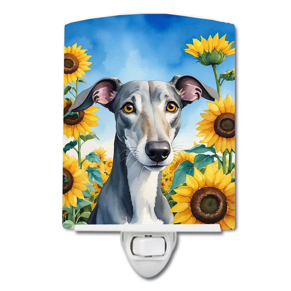 Buy this Greyhound in Sunflowers Ceramic Night Light