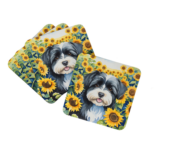 Buy this Havanese in Sunflowers Foam Coasters