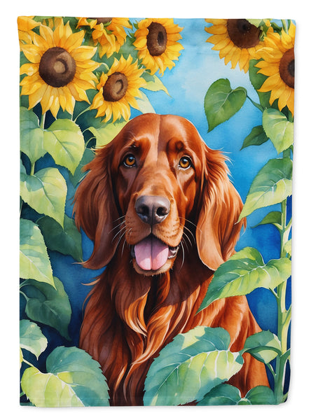 Buy this Irish Setter in Sunflowers House Flag