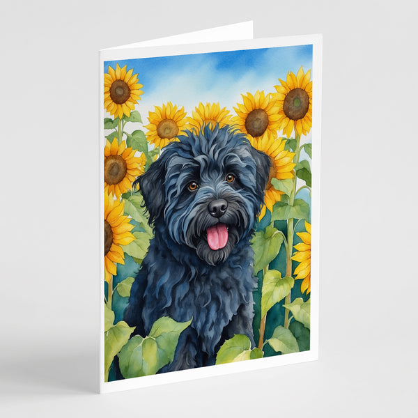 Buy this Puli in Sunflowers Greeting Cards Pack of 8