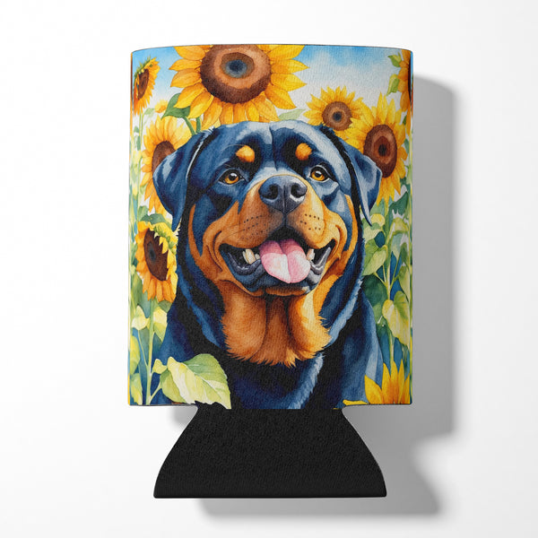 Buy this Rottweiler in Sunflowers Can or Bottle Hugger