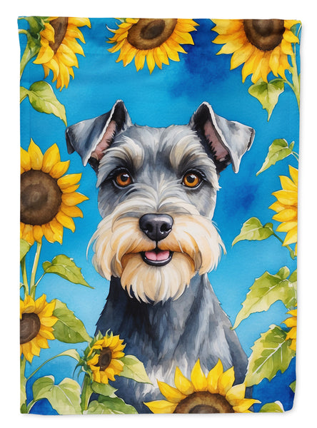 Buy this Schnauzer in Sunflowers Garden Flag