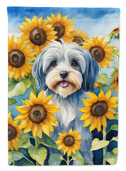 Buy this Tibetan Terrier in Sunflowers Garden Flag