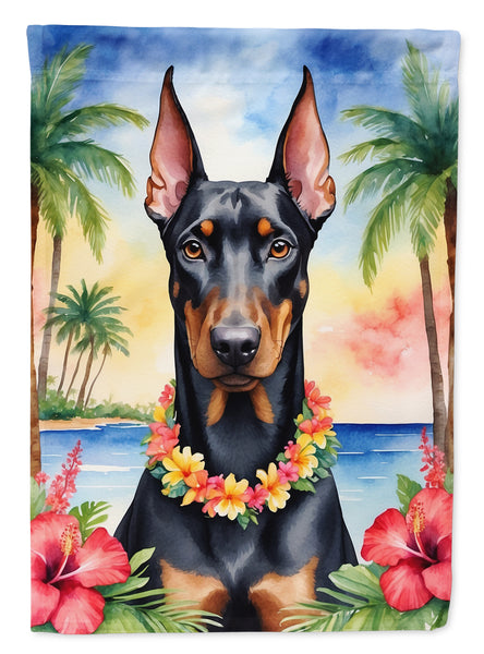 Buy this Doberman Pinscher Luau Garden Flag