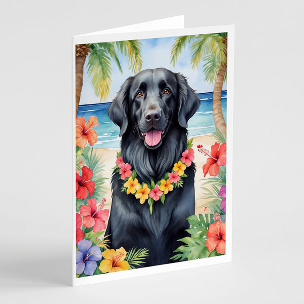 Buy this Flat-Coated Retriever Luau Greeting Cards Pack of 8