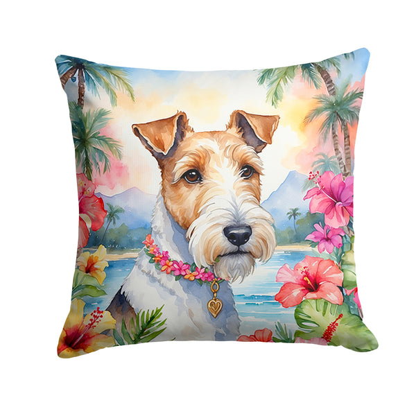 Buy this Fox Terrier Luau Throw Pillow