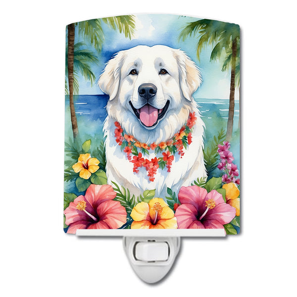 Buy this Great Pyrenees Luau Ceramic Night Light