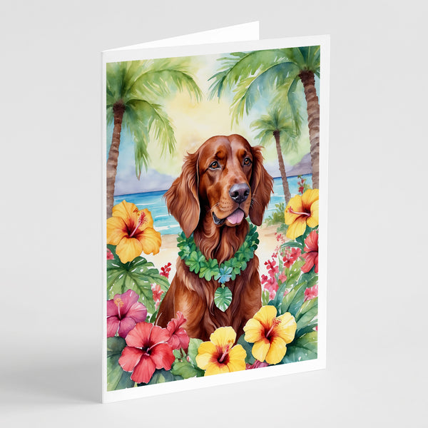 Buy this Irish Setter Luau Greeting Cards Pack of 8