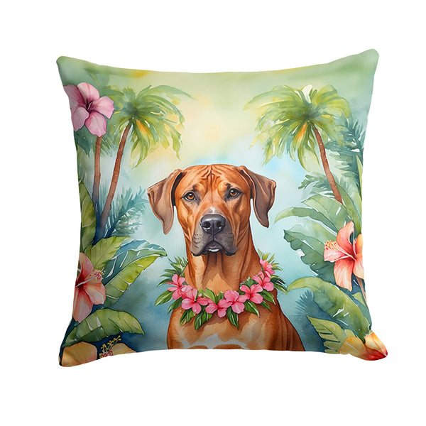 Buy this Rhodesian Ridgeback Luau Throw Pillow