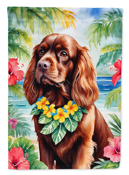 Buy this Sussex Spaniel Luau Garden Flag