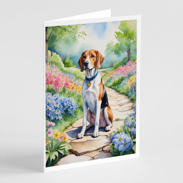 Buy this English Foxhound Spring Path Greeting Cards Pack of 8