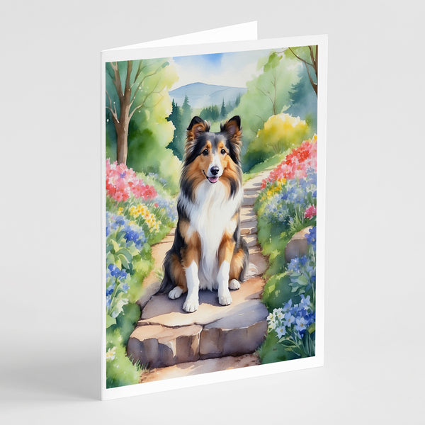 Buy this Sheltie Spring Path Greeting Cards Pack of 8