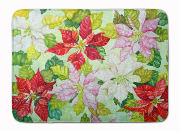 Poinsettias by Ferris Hotard Machine Washable Memory Foam Mat - the-store.com