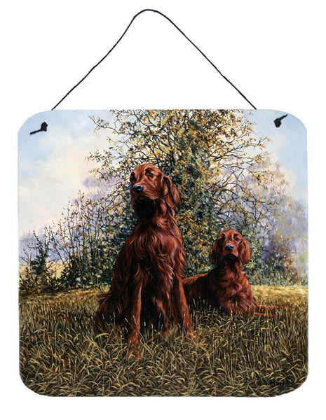 Red Irish Setters by Michael Herring Wall or Door Hanging Prints HMHE0049DS66 by Caroline's Treasures