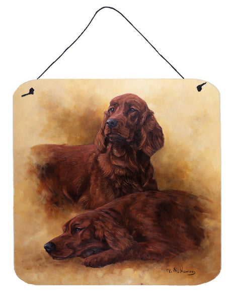 Red Irish Setters Portrait by Michael Herring Wall or Door Hanging Prints HMHE0181DS66 by Caroline's Treasures