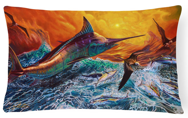 Reflective Chaos Blue Marlin Canvas Fabric Decorative Pillow JMA2012PW1216 by Caroline's Treasures