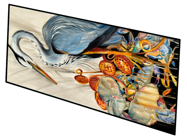 Blue Heron and Crabs Again Indoor or Outdoor Runner Mat 58x28 JMK1344VRM5828 - the-store.com