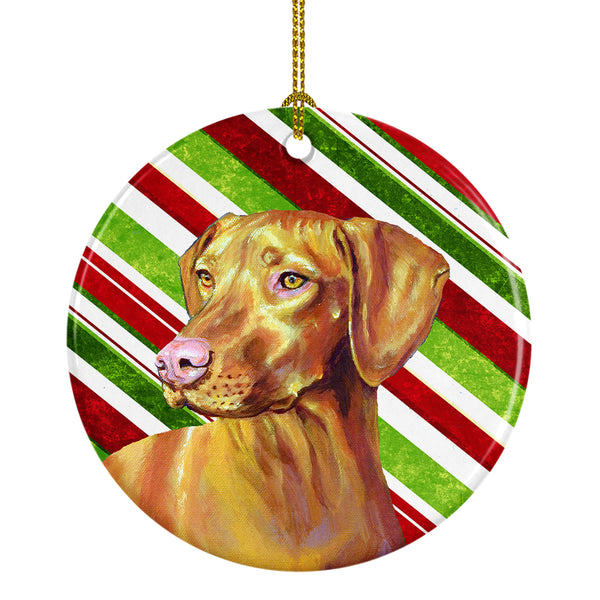 Vizsla Candy Cane Holiday Christmas Ceramic Ornament LH9235 - the-store.com