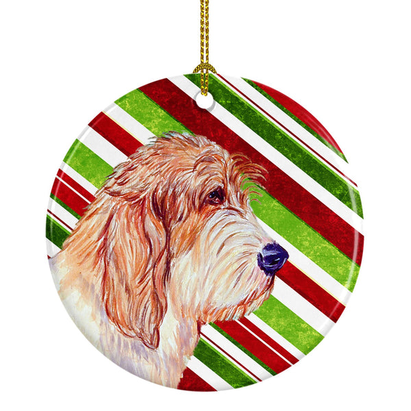 Petit Basset Griffon Vendeen Candy Cane Holiday  Christmas Ceramic Ornament by Caroline's Treasures