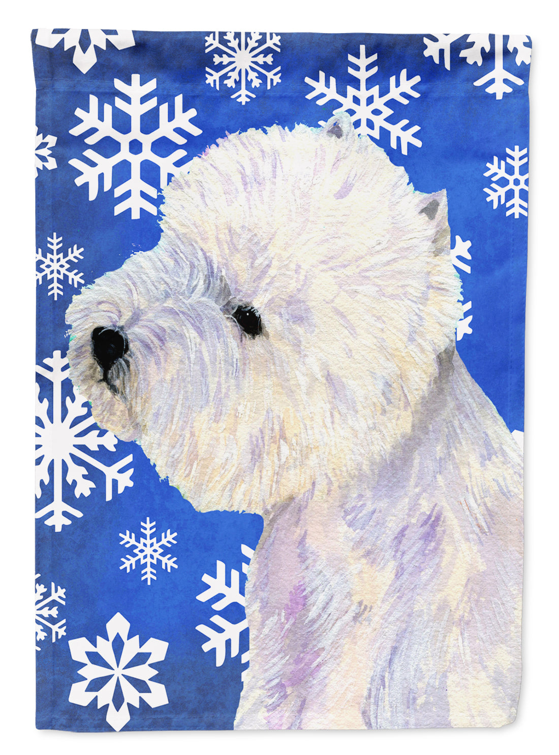 Westie+Winter+Snowflakes+Holiday+Flag+Garden+Size.