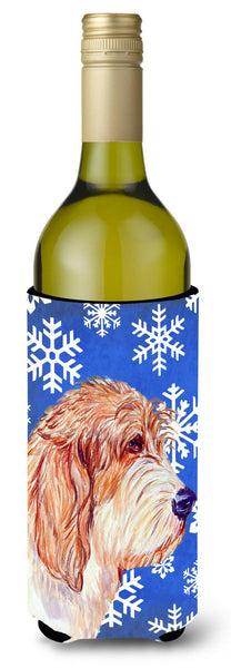 Petit Basset Griffon Vendeen Winter  Holiday Wine Bottle Beverage Insulator Beverage Insulator Hugger by Caroline's Treasures