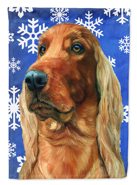 Irish Setter Winter Snowflakes Holiday Flag Garden Size LH9583GF  the-store.com.