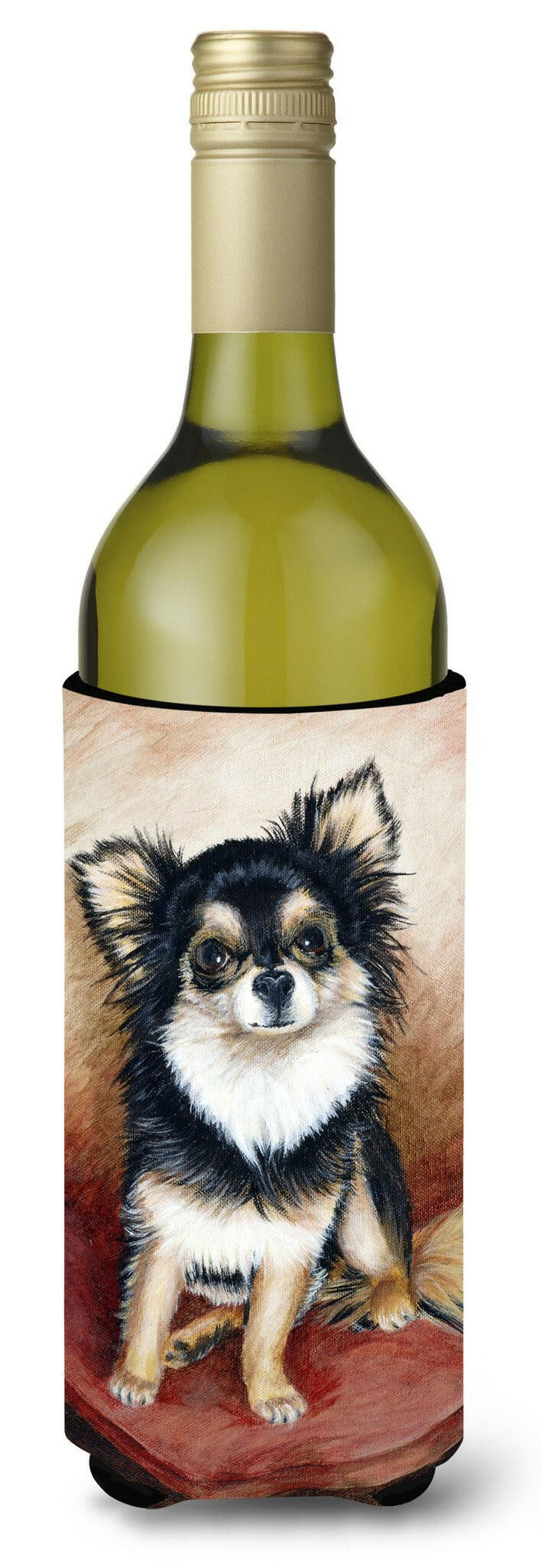 Chihuahua Long Hair Wine Bottle Beverage Insulator Hugger MH1035LITERK