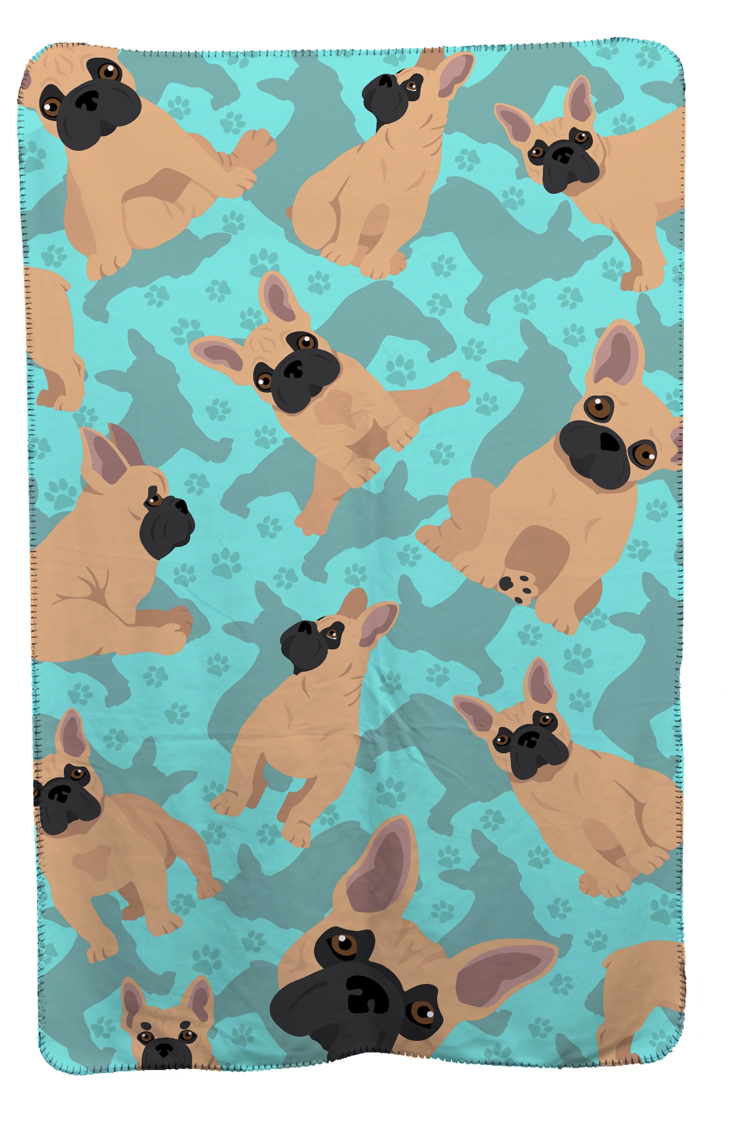 Fawn French Bulldog Soft Travel Blanket with Bag