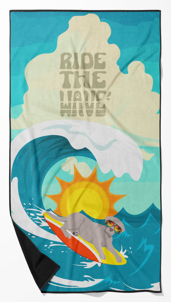 Buy this Surfer Dog Grey Labrador Retriever Premium Beach Towel