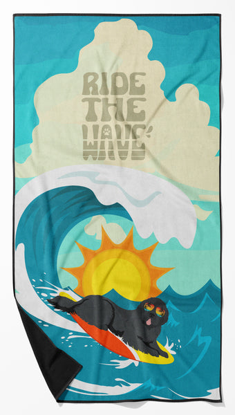 Buy this Surfer Dog Grey Newfoundland Premium Beach Towel