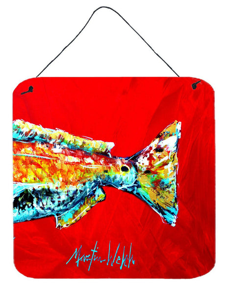 Fish - Red Fish Alphonzo Tail Aluminium Metal Wall or Door Hanging Prints by Caroline's Treasures