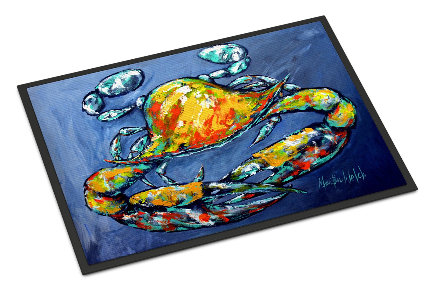 Blue Gray Kinda Day Crab Indoor or Outdoor Mat 24x36 MW1269JMAT