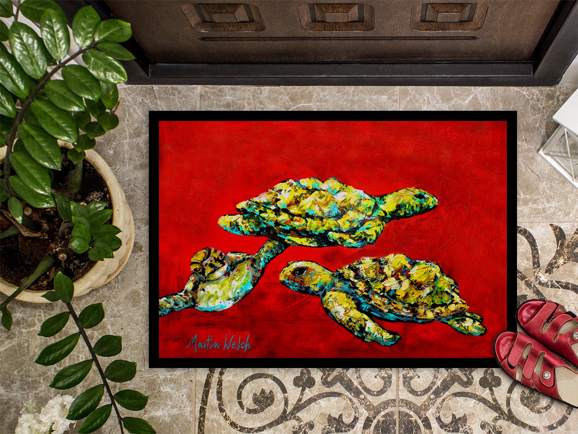 Drifting Home Turtles Indoor or Outdoor Mat 18x27 MW1274MAT