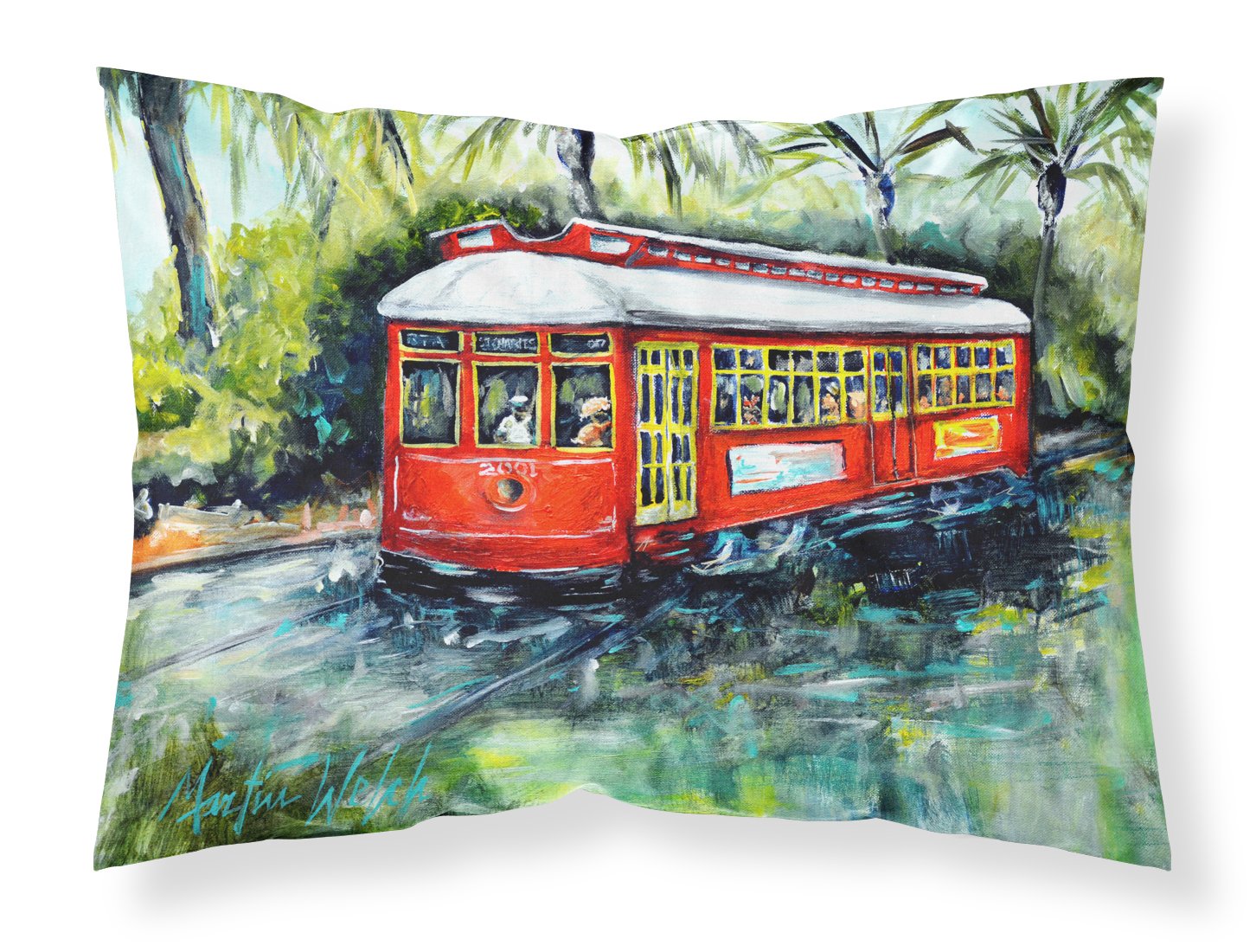 Little Red Street Car Fabric Standard Pillowcase MW1278PILLOWCASE