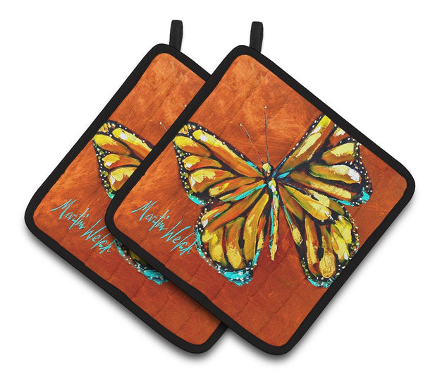 Monarch Butterfly Pair of Pot Holders MW1339PTHD by Caroline's Treasures