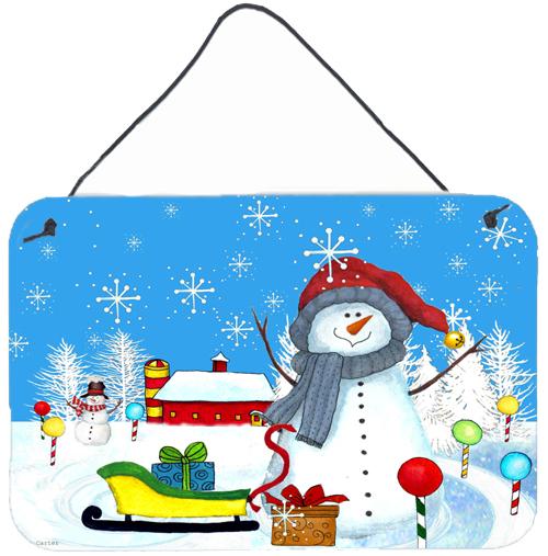 Snow Happens in the Meadow Snowman Wall or Door Hanging Prints PJC1083DS812 by Caroline's Treasures