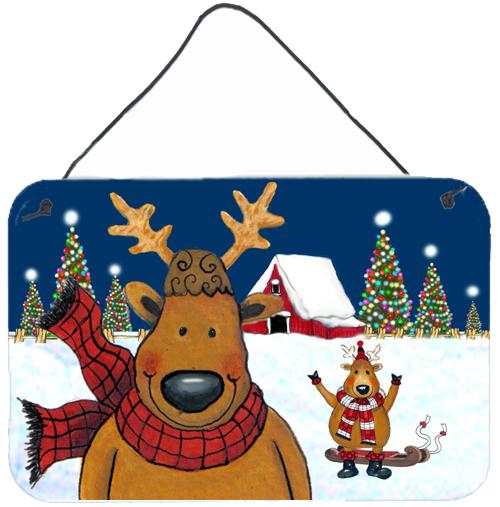 The Tree Famers Reindeer Christmas Wall or Door Hanging Prints PJC1088DS812 by Caroline's Treasures