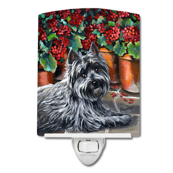 Cairn Terrier Geraniums Ceramic Night Light PPP3052CNL - the-store.com