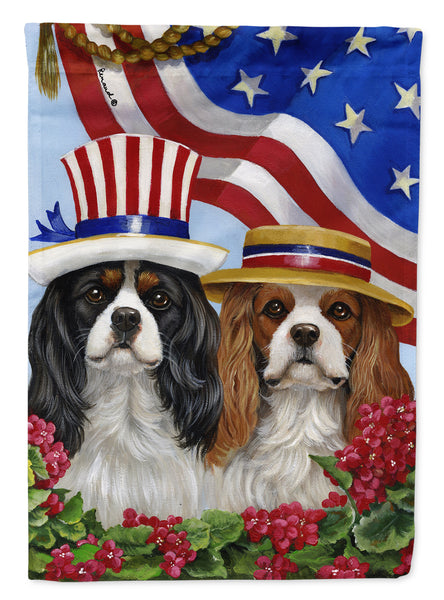 Cavalier Spaniel USA Flag Garden Size PPP3069GF  the-store.com.