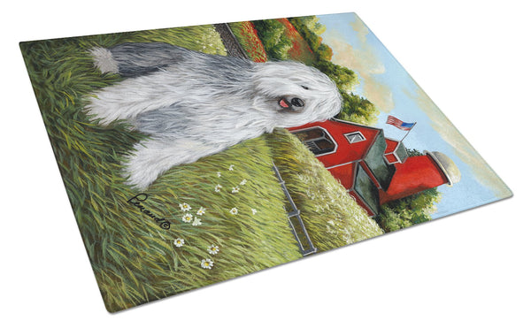 Old English Sheepdog Heaven Glass Cutting Board Large PPP3119LCB by Caroline's Treasures