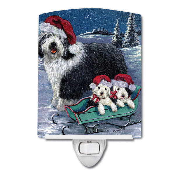 Old English Sheepdog Christmas Snow Ceramic Night Light PPP3120CNL - the-store.com