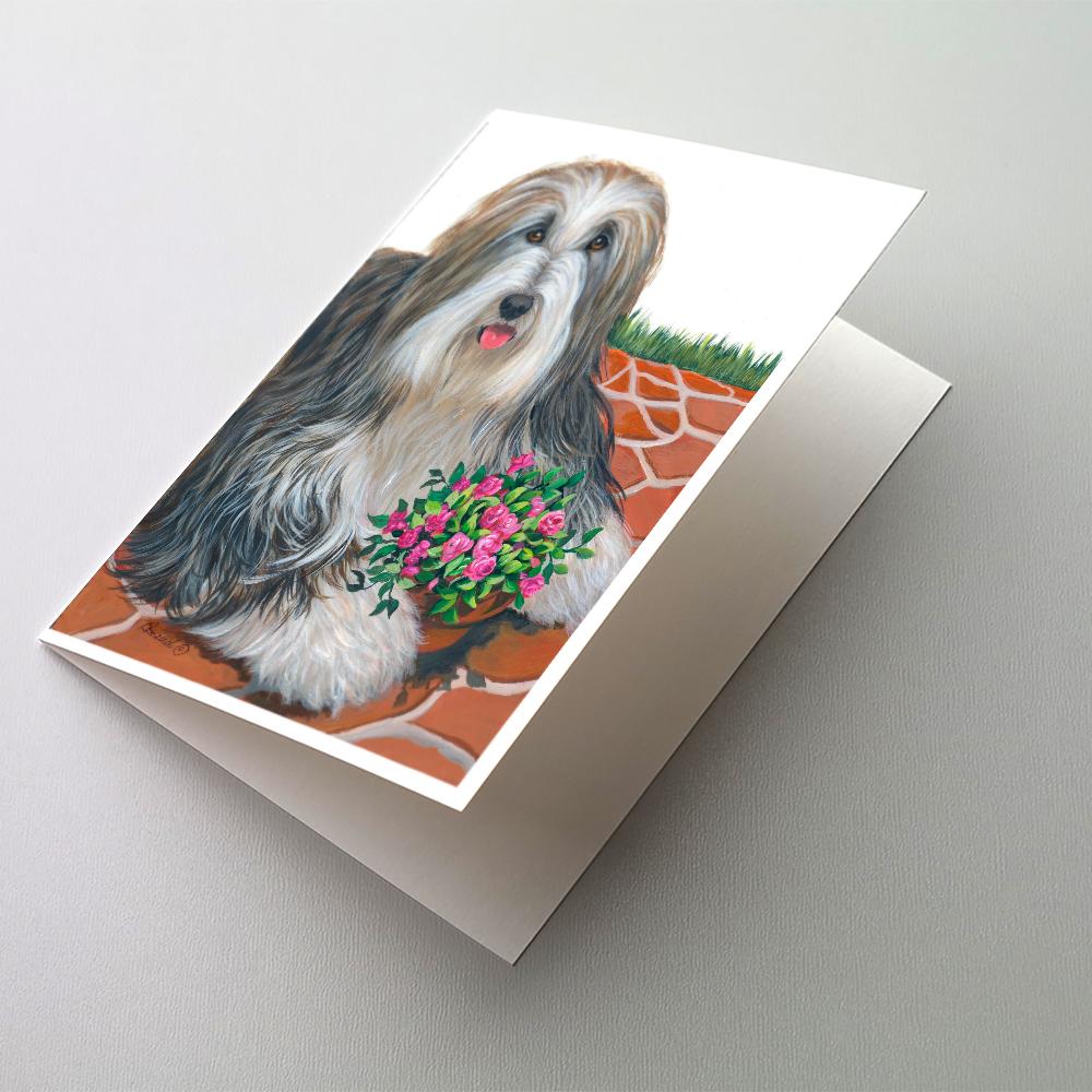 Buy+this+Bearded+Collie+Pot+of+Roses+Greeting+Cards+and+Envelopes+Pack+of+8