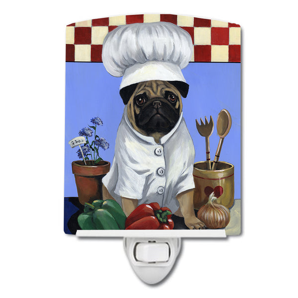 Pug Veggie Chef Ceramic Night Light PPP3155CNL - the-store.com