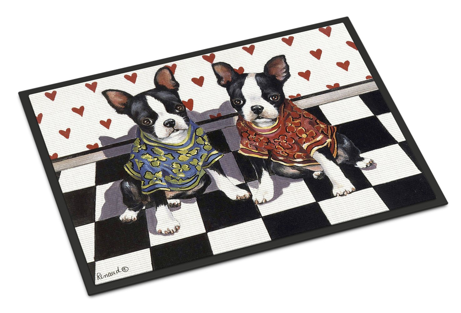 Boston Terrier Puppy Love Indoor or Outdoor Mat 24x36 PPP3249JMAT