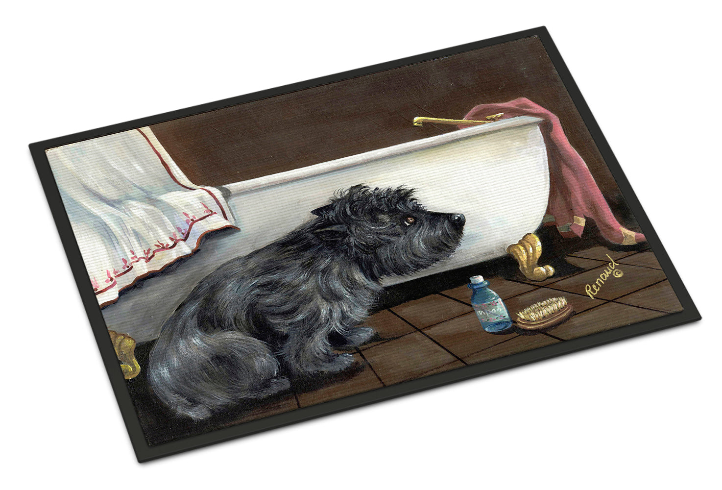 Cairn Terrier Bath Time Indoor or Outdoor Mat 18x27 PPP3250MAT