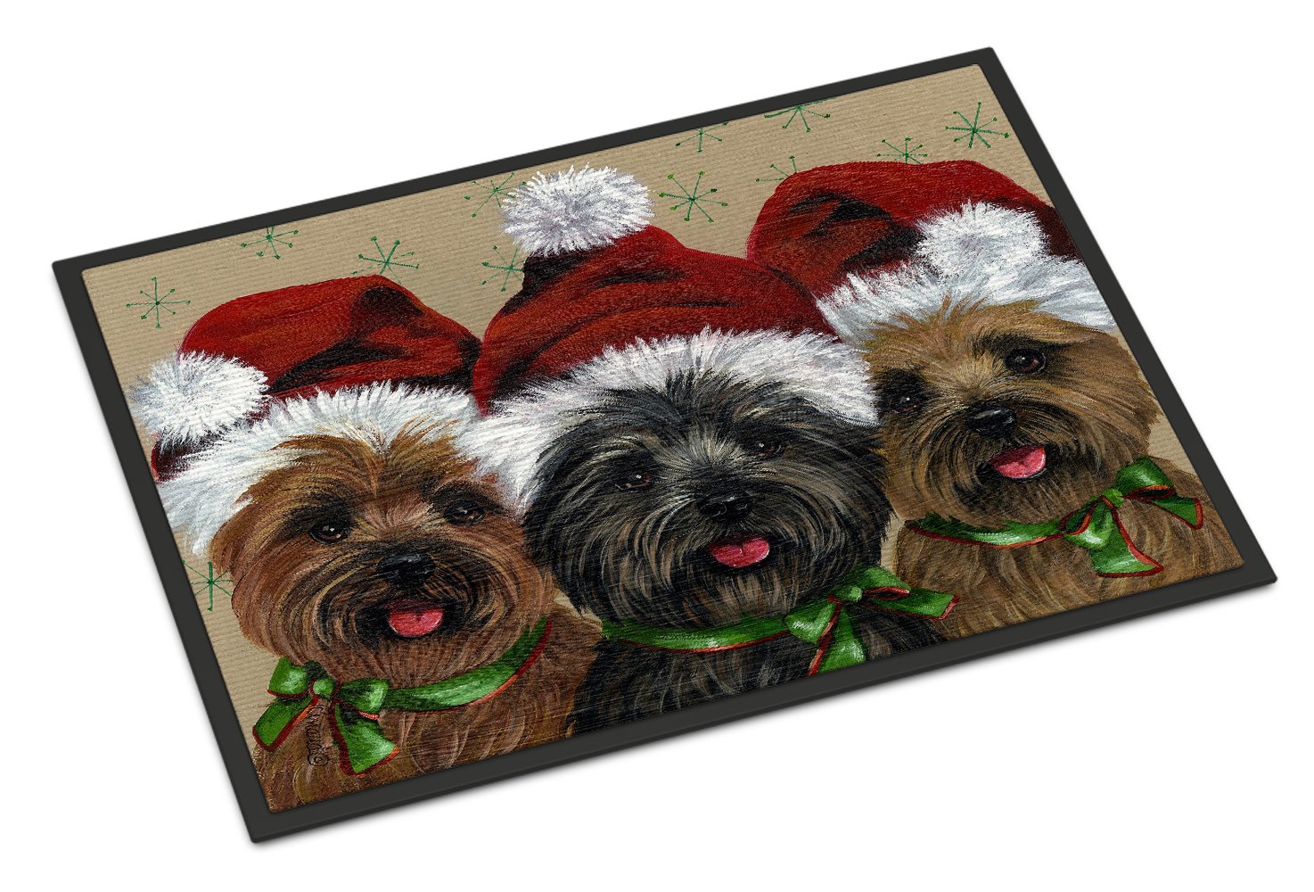 Cairn Terrier Christmas Ceaser and Co Indoor or Outdoor Mat 24x36 PPP3251JMAT