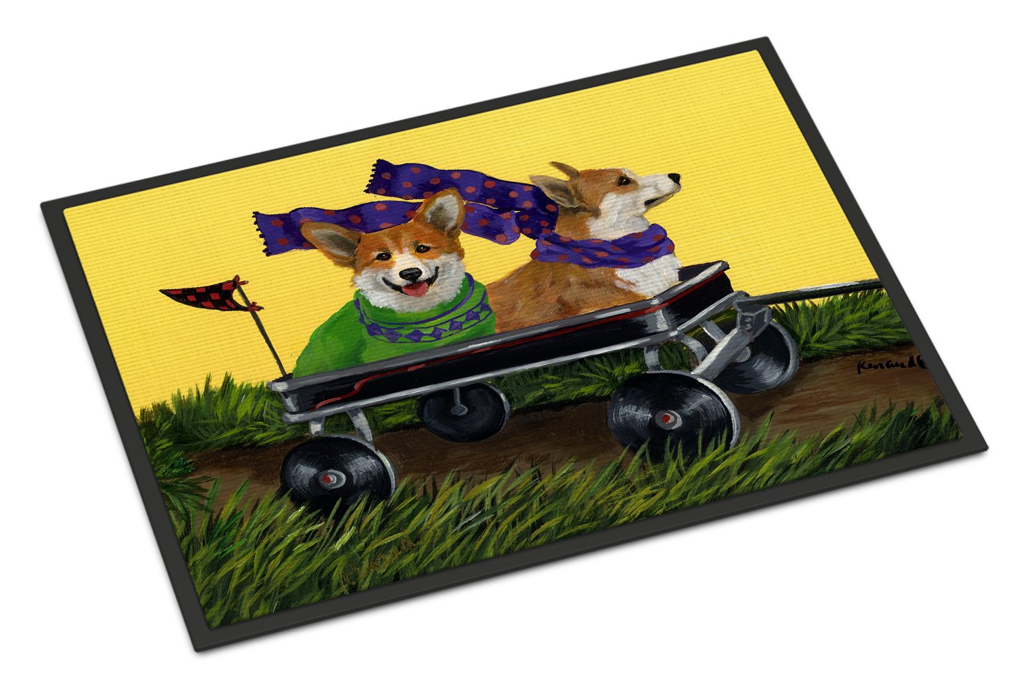 Corgi Express Indoor or Outdoor Mat 24x36 PPP3257JMAT