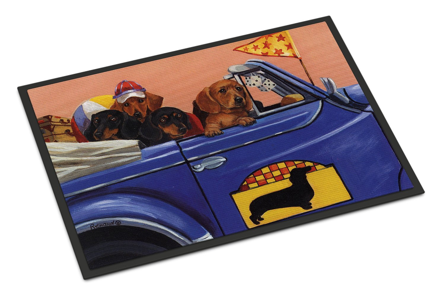 Dachshund Dachsmobile Indoor or Outdoor Mat 24x36 PPP3259JMAT