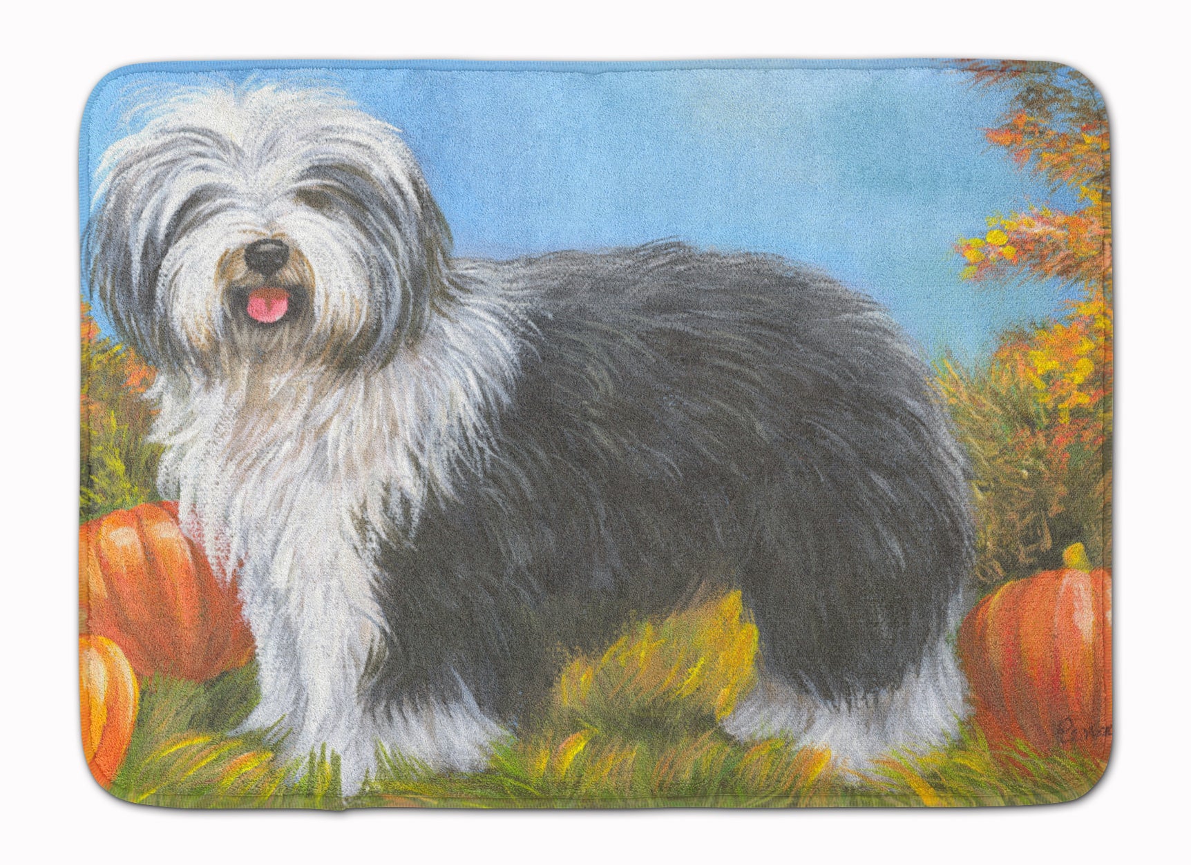 Old English Sheepdog Ocotoberfest Machine Washable Memory Foam Mat PPP3265RUG